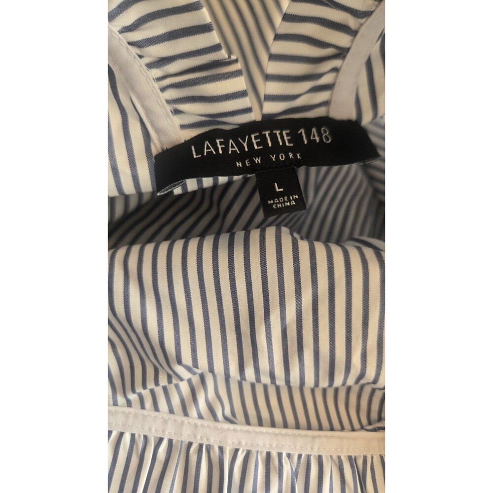 Lafayette 148 New York Sleeveless Striped Shift Dress – Women's Large - Picture 2 of 5